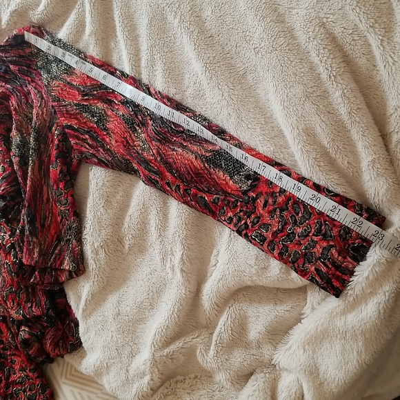 Joseph Ribkoff Vintage Croptop Beaded Bolero Jacket Top Wrap / Sz 6 / Red, Black - Picture 14 of 16